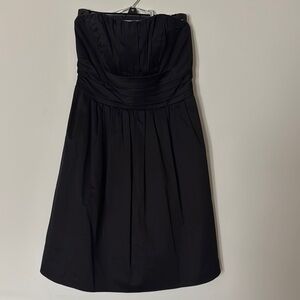 David's Bridal Black Strapless Ruched Cocktail Dress